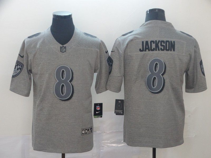 Men Baltimore Ravens 8 Jackson Grey Nike Vapor Untouchable Limited Player NFL Jerseys